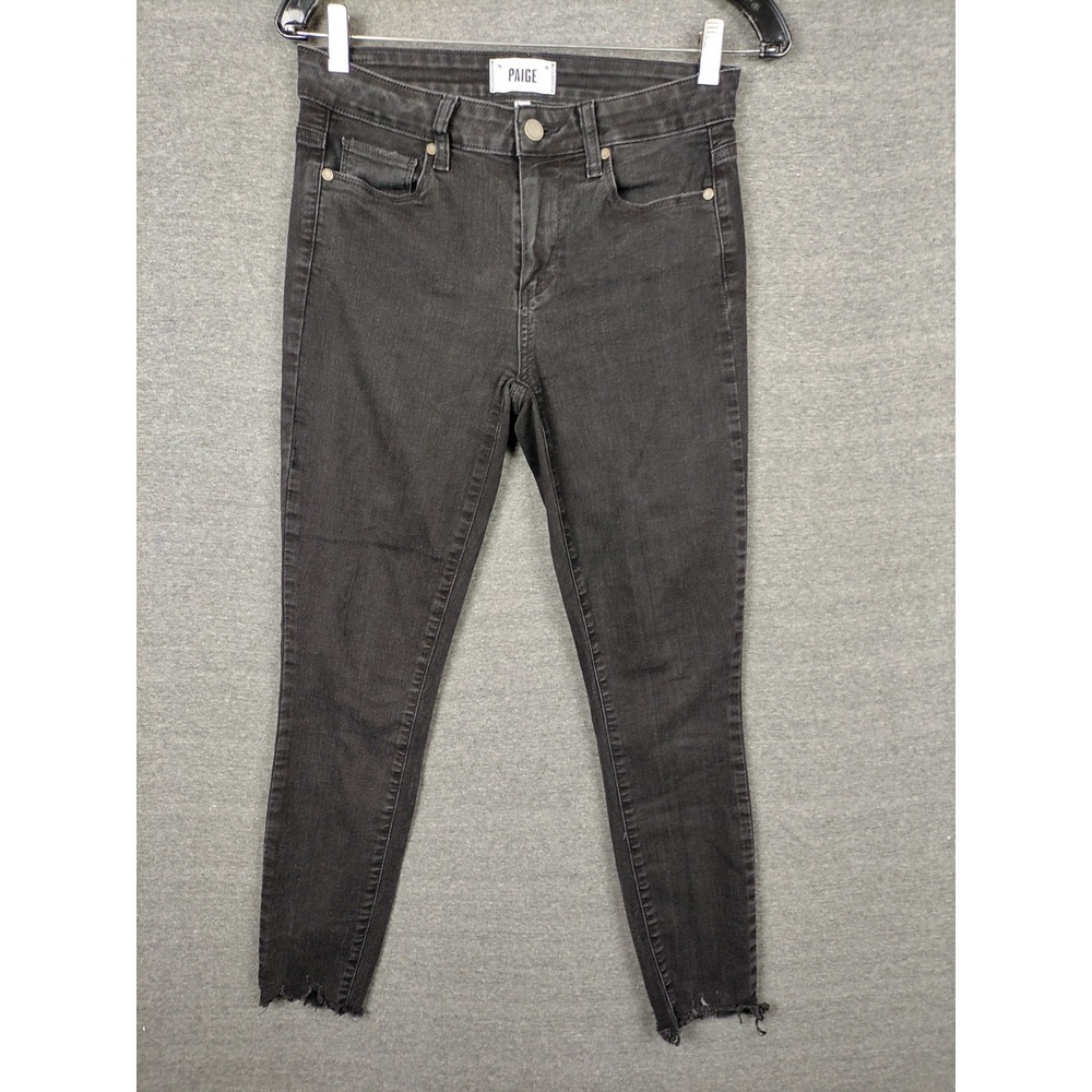 Paige Womens Jeans 28 Black Denim Verdugo Ankle Raw Academia Minimalist Capsule